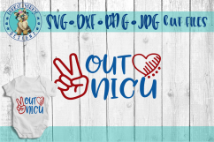 Peace Out NICU - Heart, Peace Sign - SVG Cut File Product Image 1