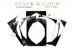 Black Watercolor and Gold Invitation Template Product Image 1
