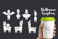 Alpaca Llama in Halloween costumes clip art graphics Product Image 2