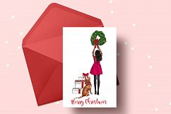 Fashion illustration - Christmas Girl 7 - Dark Skin Product Image 6