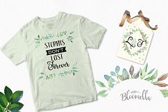 Watercolor Leaf Frames Green Leaf Clipart Borders Product Image 9