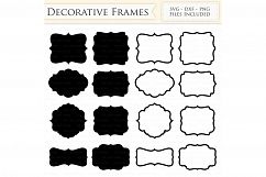 Decorative Frames SVG Files - Frame Outline, Swirl Frame monogram svg cutting files for Cricut and Silhouette - SVG, dxf, png files Included Product Image 1