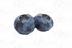 Watercolor blueberry, branch and leaves vector clip art pack Product Image 13