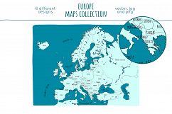 Maps of Europe. Hand drawn collection Product Image 6