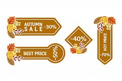 Autumn sale labels vector Product Image 1