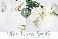 The White Flowers mock ups &amp; photos bundle Product Image 1