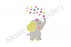 Elephant Embroidery Design, Elephant with Hearts Design Product Image 1