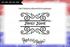 3 Swirly split border cutting files, split monogram svg Product Image 2