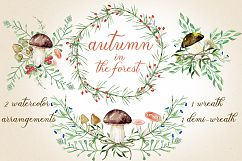 Autumn in the forest. Watercolor clipart. Product Image 2