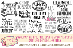 Junk Lover Bundle 1 SVG, DXF, AI, EPS, PNG, JPEG Product Image 1