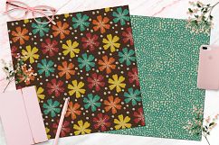 Retro Floral Digital Papers Product Image 4