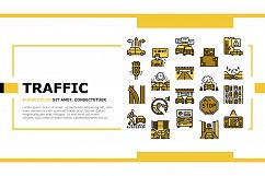 Traffic Jam Transport Landing Header Vector Product Image 1