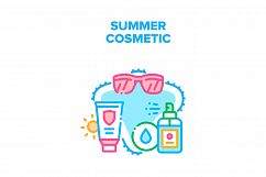 Summer Cosmetic Vector Concept Color Illustration Product Image 1