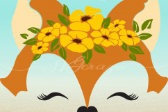 Fox Face With Flowers Svg Dxf Eps Png Svg Files Product Image 3