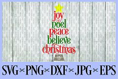 Joy Noel Peace Believe Christmas tree SVG, PNG, DXF, EPS JPG Product Image 1