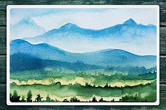 Watercolor Vector Landscapes set#2 Product Image 6