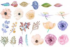 Watercolor flowers clipart Product Image 2