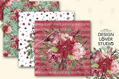 Marsala Christmas digital paper pack Product Image 2
