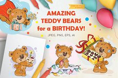 Lovely teddy bears. Happy Birthday. Product Image 1