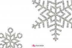 Silver Glitter Snowflakes clipart Product Image 2