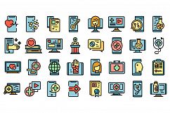 Telemedicine icons set vector flat Product Image 1