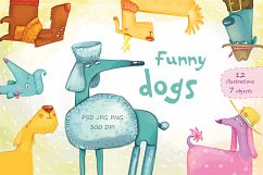 Funny Dogs - clip art Product Image 1