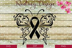 Butterfly Awareness Ribbon SVG DXF PNG Digital Cut Files Product Image 1