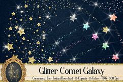 16 Glowing Glitter Comet Star Galaxy, Gold Rain Comet Star Product Image 1
