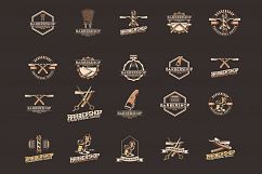 Vintage Barbershop Vector Emblems and Labels Product Image 2