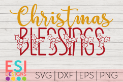 Christmas Blessings Quote Design|Christmas|SVG DXF EPS PNG Product Image 1