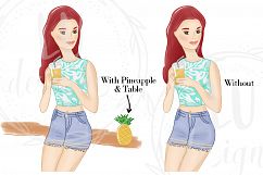 Summer Girls Clipart, Beach Clipart, Girl Illustrations Product Image 3