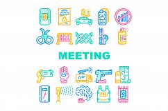 Protests Meeting Event Collection Icons Set Vector Product Image 1