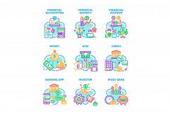 Financial Account Set Icons Vector Illustrations Product Image 1