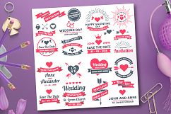 43 WEDDING VINTAGE BADGE &amp; RIBBON Product Image 6