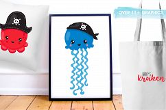 Pirate octopus graphics and illustrations Product Image 5