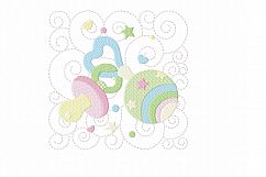 Baby Quilt Block 1 - Machine Embroidery Design in 3 sizes Product Image 1