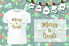Merry and Bright Svg, Merry Christmas SVG, Christmas SVG Product Image 2