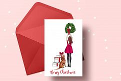 Fashion illustration - Christmas Girl 7 - Redhead Product Image 6
