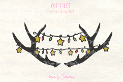 Deer Antlers Svg with Christmas Lights Svg for Tshirt Pillow Product Image 1