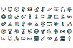 Physics icons vector flat Product Image 1