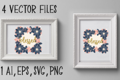 SP Vinyl Floral Blessed Wreath Sublimation Design Product Image 2