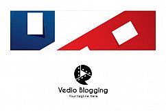 Video Blogging - Chat Bubble with Play Symbol &amp; Camera Reel Stock Logo Template Product Image 3