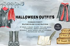 Watercolor Halloween Outfit Clipart Product Image 5