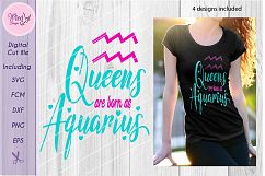 Aquarius svg, Queens are born as Aquarius, Zodiac svg, Product Image 1
