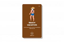 Beach Vacation Holiday Enjoying Senior Man Vector Product Image 1
