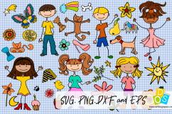 Huge Little People Doodle Bundle of 77 SVG, PNG, DXF Product Image 1