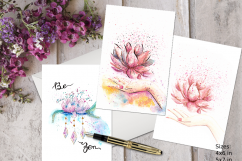 Be Zen Lotus Watercolor Art Product Image 2