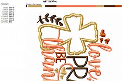 Love Pray And Be Thankful - Embroidery Design Product Image 4
