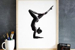 Naked Yoga Pose Watercolor Effect Product Image 1