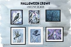 Halloween Crows and Witch Watercolour Product Image 6